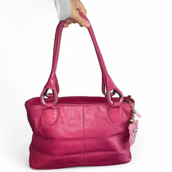 Mercer & Madison Pink Leather Tote/ Shoulder Bag - Picture 1 of 7